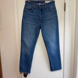 Rag Bone Monty Straight Leg Jeans Medium Wash Distressed Frayed Hem Size 28